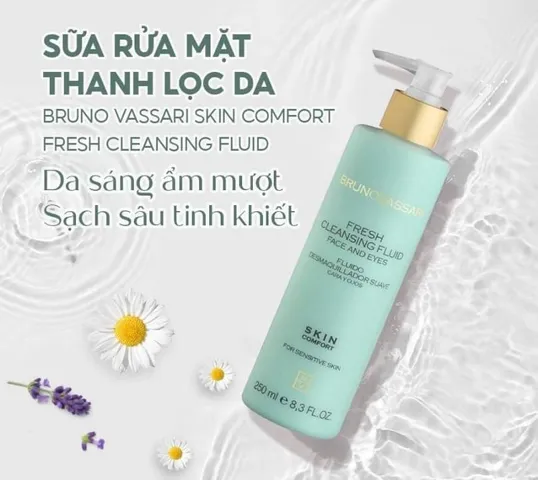 Sữa Rửa Mặt Bruno Vassari Skin Comfort - Dung Dịch Làm Sạch Da Chuyên Sâu 250ml, Cân Bằng Ẩm, Phục Hồi Da Nhạy Cảm