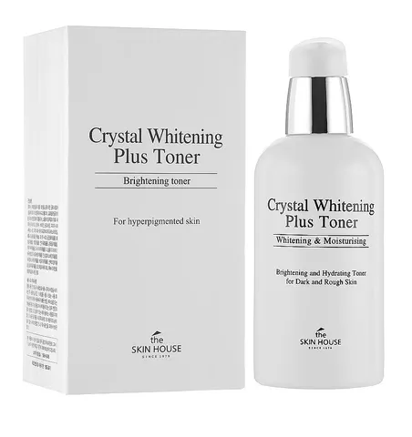 Nước Hoa Hồng The Skin House Crystal Whitening Plus Toner 130ml - Dưỡng Trắng Sáng Da, Làm Mờ Thâm Nám, Chứa Chiết Xuất Tự Nhiên
