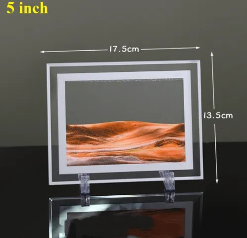 Tranh Cát Chảy 3D Để Bàn Trang Trí Khung Chữ Nhật - Nghệ Thuật Thư Giãn Sống Động, Chất Liệu Thủy Tinh và Acrylic