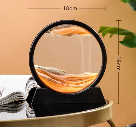 Tranh cát chảy 3D khung tròn để bàn - Nghệ thuật trang trí sống động giảm căng thẳng cho không gian làm việc và phòng khách