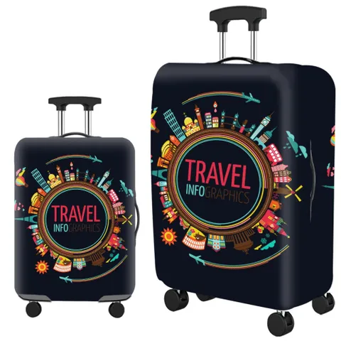 Túi Trùm Vali Du Lịch Chống Nước Travel Infograpics - Bảo Vệ Vali An Toàn Chống Thời Tiết, Phong Cách Hiện Đại
