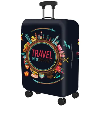 Túi Trùm Vali Du Lịch Chống Nước Travel Infograpics - Bảo Vệ Vali An Toàn Chống Thời Tiết, Phong Cách Hiện Đại