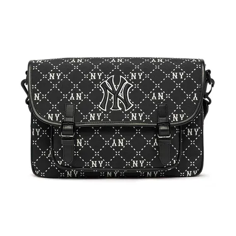 Túi Xách Trẻ Em MLB Diamond Monogram Jacquard NY Yankees - Túi Đeo Chéo Khung Chắc Chắn, Thiết Kế Thời Trang Đen