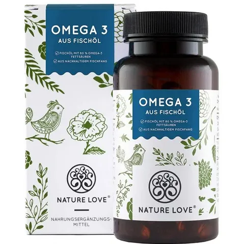 Viên uống bổ sung Omega 3 Nature Love 120 viên - Hỗ trợ sức khỏe tim mạch, não bộ, thị lực và làm đẹp da từ dầu cá Đức