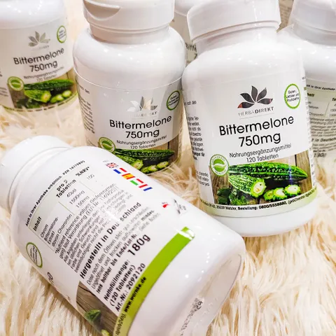Viên uống giảm cân Warnke Bittermelone 750mg - Hỗ trợ giảm mỡ thừa, kiểm soát đường huyết, Vegan, 120 viên