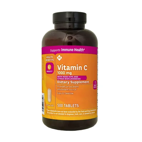 Viên uống Vitamin C 1000mg Member's Mark có Tầm Xuân - Tăng cường sức đề kháng, chống oxy hóa, bổ sung dinh dưỡng tự nhiên 500 viên