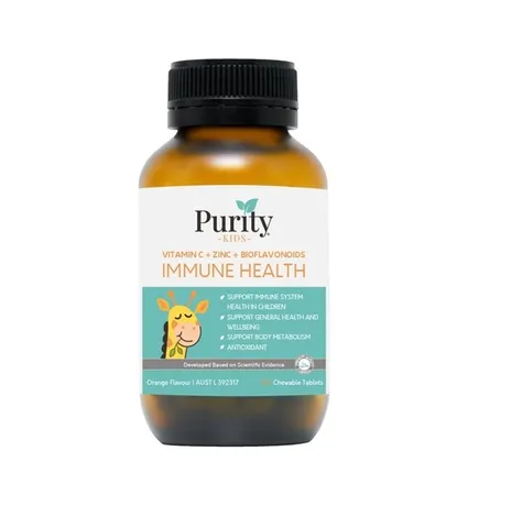 Viên uống Purity Immune Health cho trẻ - Tăng cường miễn dịch, bổ sung Vitamin C và Kẽm, hỗ trợ sức khỏe toàn diện từ 4-13 tuổi