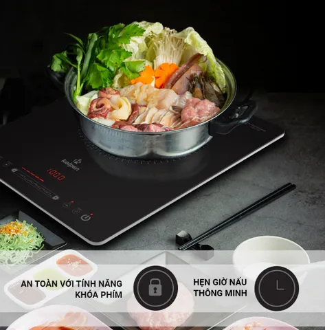 Bếp Từ Đơn Kalpen ICK-1613 Có Hẹn Giờ - Mặt Kính Cường Lực Chịu Nhiệt, Điều Khiển Cảm Ứng, Tiết Kiệm Điện, Thích Hợp Cho Gia Đình 4-6 Người