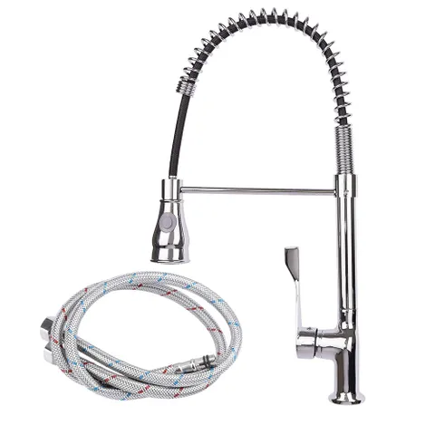 Bộ Vòi Rửa Chén Nóng Lạnh Hobby Home Decor RCD - Vòi Bếp Đầu Di Chuyển, Chrome Sang Trọng, Phù Hợp Mọi Không Gian Phòng Bếp