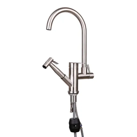 Bộ Vòi Rửa Chén Nóng Lạnh Inox 304 Kèm Vòi Xịt Dây Rút Hobby RCG - Sang Trọng, Tiện Dụng Cho Không Gian Bếp