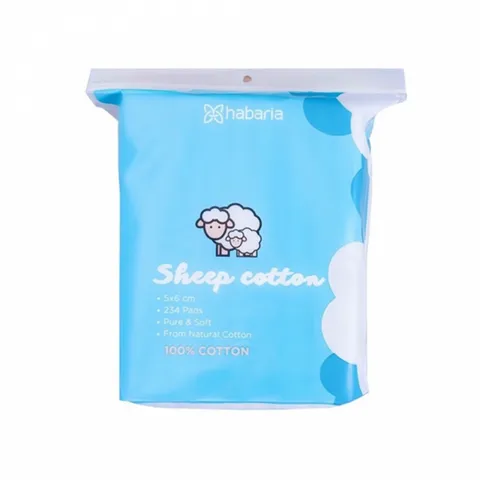 Bông Tẩy Trang Habaria Sheep Cotton - 234 Miếng 100% Cotton Tự Nhiên, Mềm Mịn, Không Gây Kích Ứng, Dùng Cho Mọi Loại Da