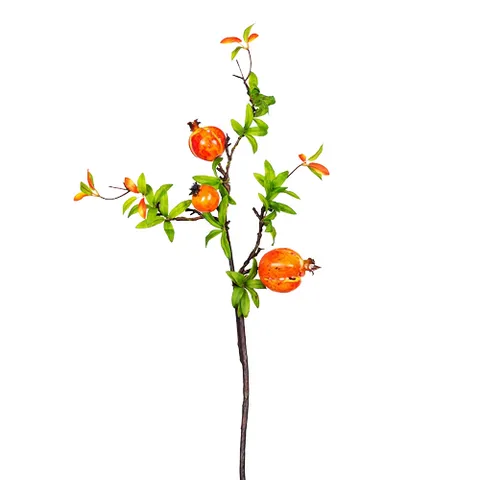Cành Lựu Phong Thủy 3 Quả Ghome LUU3 - Trang Trí Nhà Cửa Sang Trọng, Thu Hút Tài Lộc, Đủ Đầy May Mắn