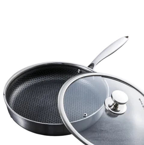 Chảo Inox Chống Dính 3 Lớp Nắp Kính 28cm Creen CR-NJA28IH - Siêu Bền, Thiết Kế Sang Trọng, Phù Hợp Với Mọi Bếp