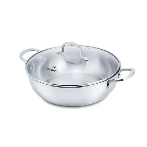 Chảo Lẩu Inox 304 Đúc Liền Kalpen KP-8528 Kích Thước 28cm - Dùng Nấu Lẩu Cho 5-6 Người, Chất Liệu Bền Bỉ, Thiết Kế Thông Minh