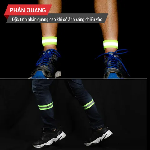 Combo 2 Đôi Đai Phản Quang Đeo Tay Chân GoodFit GF05RA - An Toàn Khi Tập Thể Thao, Cao Cấp, Dễ Dàng Sử Dụng