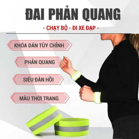 Combo 2 Đôi Đai Phản Quang Đeo Tay Chân GoodFit GF05RA - An Toàn Khi Tập Thể Thao, Cao Cấp, Dễ Dàng Sử Dụng
