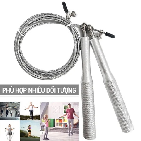 Dây Nhảy Thể Dục Điều Chỉnh Độ Dài Goodfit GF901JR - Dây Nhảy Thép Bọc PU Siêu Bền Cho Tập Luyện Trong Nhà Và Ngoài Trời
