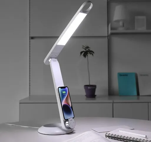 Đèn Học Chống Cận Kiêm Sạc Không Dây Mooas - Đèn Bàn Thông Minh Sạc Qi, Điều Chỉnh Độ Sáng, Thảo Sát Mắt Thoải Mái