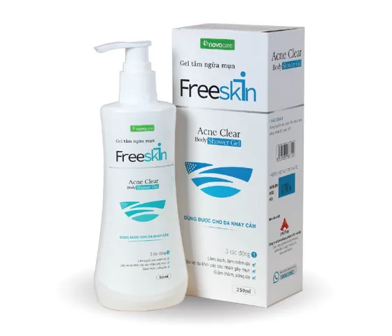 Gel Tắm Ngừa Mụn Freeskin Acne Clear Body Shower Gel 250ml - BHA Làm Sạch Sâu, Dưỡng Ẩm, Chống Oxy Hóa Cho Da Sáng Mịn