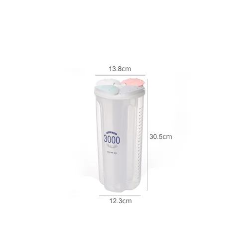 Hộp bảo quản thực phẩm trong suốt Jiashi nhựa PP 2500ml - Thiết kế nhiều ngăn tiết kiệm không gian tủ bếp, an toàn cho sức khỏe
