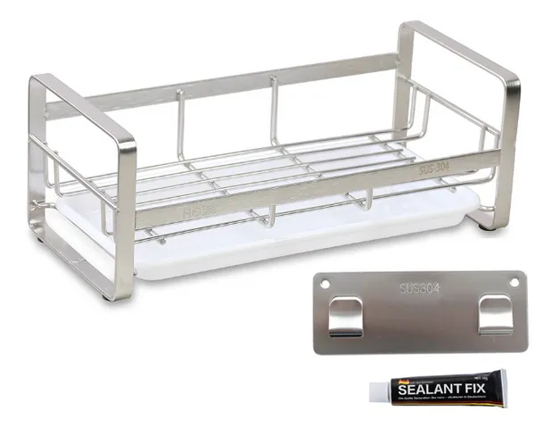 Kệ Đựng Đồ Rửa Chén Dán Tường Inox 304 Hobby Home Decor KRC6 - Chống Gỉ, Dễ Dàng Lắp Đặt, Phù Hợp Với Không Gian Bếp Hiện Đại