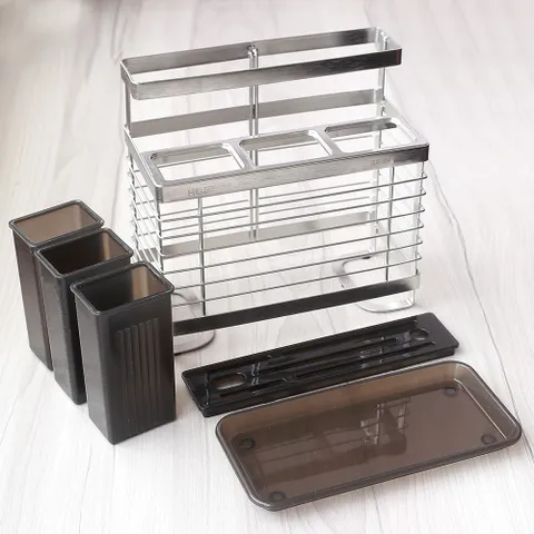 Kệ Đựng Đũa Dao Kéo Hobby Home Decor KDMT3 Inox 304 Có Khay Hứng Nước – Thiết Kế Gọn Gàng Cho Không Gian Bếp Thêm Ngăn Nắp