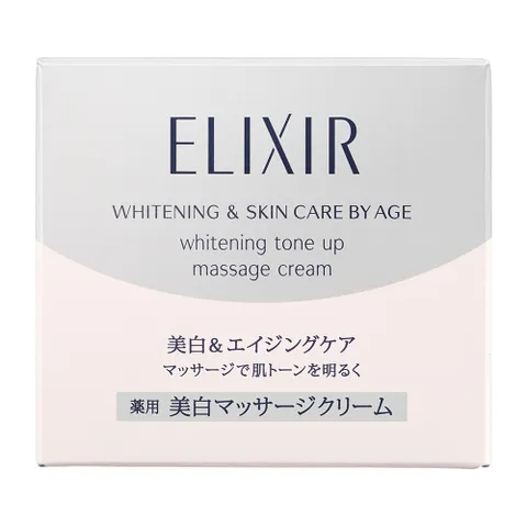 Kem Massage Mặt Shiseido Elixir Whitening Tone Up - Làm Trắng, Xóa Vết Nám, Phục Hồi Da Tươi Trẻ Nhật Bản 100g