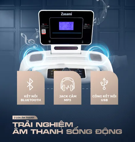 Máy Chạy Bộ Zasami KZ-C2205M - Động Cơ 3HP, Tập Đa Dạng, Hệ Thống Giảm Chấn, Khung Chắc Chắn, Hỗ Trợ 130kg, Tùy Chỉnh Bài Tập