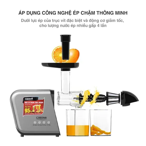Máy Ép Chậm Trục Ngang Creen CRJ-250 - Ép Kiệt 95% Nước, Công Suất 250W, Tiết Kiệm Dinh Dưỡng, Dễ Vệ Sinh - Thích Hợp Cho Nhà Bếp