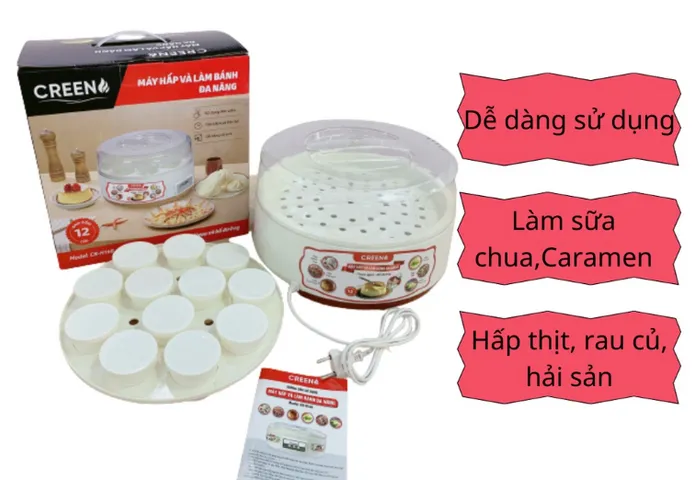 Máy Hấp, Làm Bánh và Sữa Chua Tự Động Creen CR-H168 - Đa Năng Tiện Lợi, Chất Liệu An Toàn, Dịch Vụ Giao Hàng Toàn Quốc