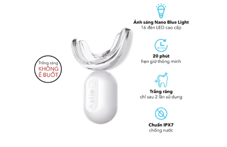 Máy làm trắng răng Halio Blue Light chuyên nghiệp - Thiết bị làm trắng an toàn, hiệu quả với công nghệ ánh sáng xanh và 16 đèn LED