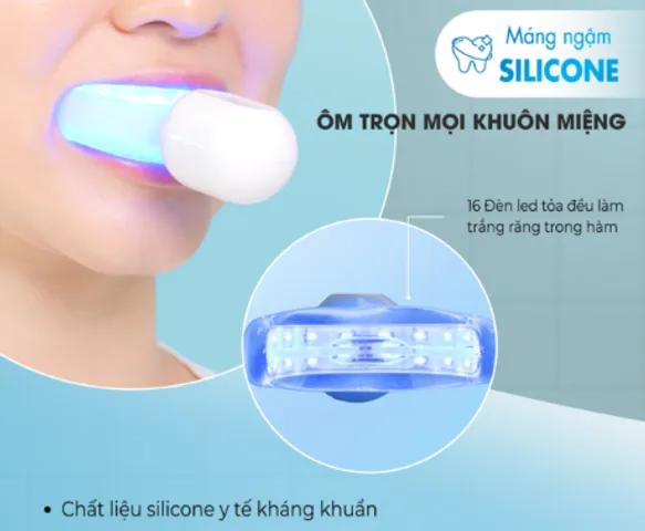 Máy làm trắng răng Halio Blue Light chuyên nghiệp - Thiết bị làm trắng an toàn, hiệu quả với công nghệ ánh sáng xanh và 16 đèn LED