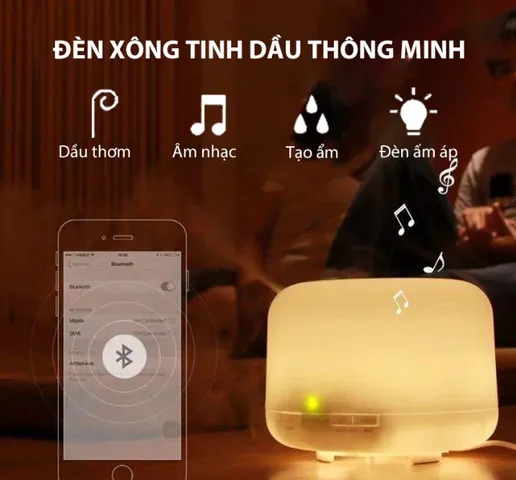 Máy Phun Sương Tạo Ẩm Jiashi MPS04 - Đèn Ngủ Nhiều Màu, Loa Bluetooth Xông Tinh Dầu, Điều Khiển Từ XA
