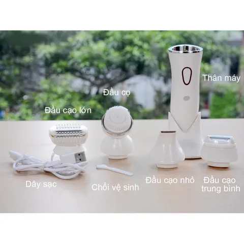 Máy Rửa Mặt Rio 4in1 - Shaver & Facial Brush Đa Năng, Chống Nước IPX7, Lý Tưởng Cho Làm Sạch & Tỉa Lông Mày, Dễ Dàng Mang Theo