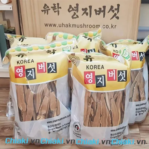 Nấm Linh Chi Thái Lát Uhak Hàn Quốc 1kg - Hỗ Trợ Bồi Bổ Sức Khỏe, Phục Hồi Nhanh, Tăng Cường Đề Kháng