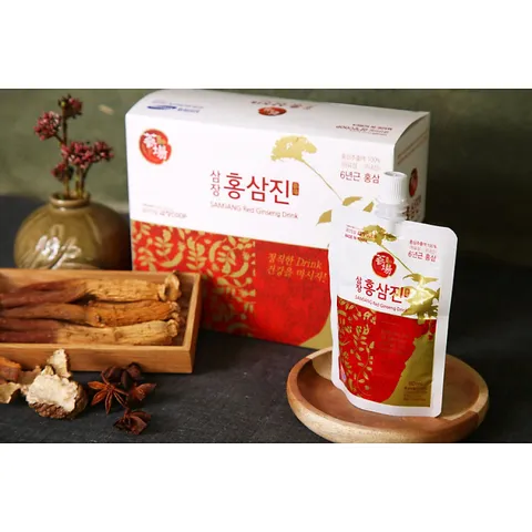 Nước Hồng Sâm Nguyên Chất Samjang Hàn Quốc - Hộp 30 Gói Bổ Sung Sức Khỏe, Tăng Cường Sinh Lực và Đẹp Da