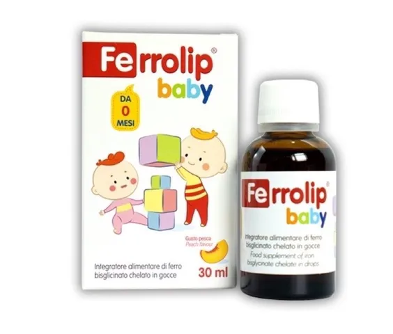 Sắt Hữu Cơ Nhỏ Giọt Ferrolip Baby 30ml - Bổ Sung Sắt, Hỗ Trợ Tạo Hồng Cầu Cho Trẻ, Vị Ngọt Dễ Uống, Giảm Thiếu Máu