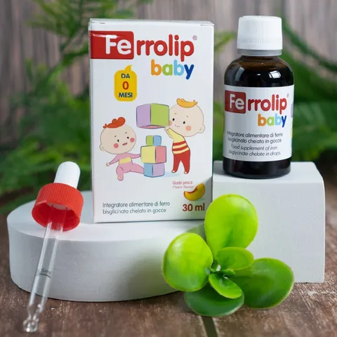 Sắt Hữu Cơ Nhỏ Giọt Ferrolip Baby 30ml - Bổ Sung Sắt, Hỗ Trợ Tạo Hồng Cầu Cho Trẻ, Vị Ngọt Dễ Uống, Giảm Thiếu Máu