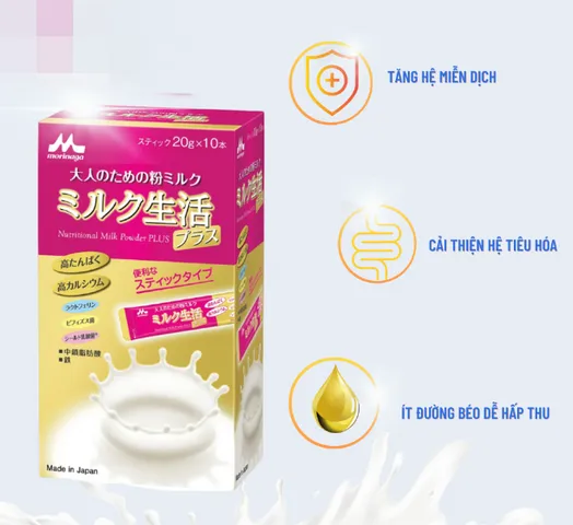 Sữa Bột Dinh Dưỡng Morinaga Life Plus Dạng Thanh - Giàu Canxi & Protein, Hỗ Trợ Bồi Bổ Sức Khỏe Người Cao Tuổi, Dễ Uống