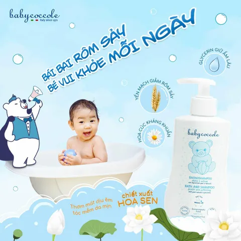 Sữa Tắm Gội Chiết Xuất Hoa Sen Babycoccole Cho Bé 0M+ - An Toàn, Không Cay Mắt, Giúp Da Mịn Màng và Ngăn Ngừa Rôm Sảy