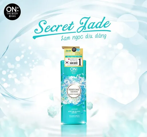 Sữa Tắm Nước Hoa On The Body Perfume Shower Body Wash Secret Jade 500g - Hương Nước Hoa Quyến Rũ, Làm Sạch Sâu và Dưỡng Ẩm Da