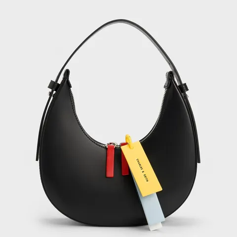 Túi Charles & Keith Cockade Crescent Hobo Bag CK2-41220016 Black
