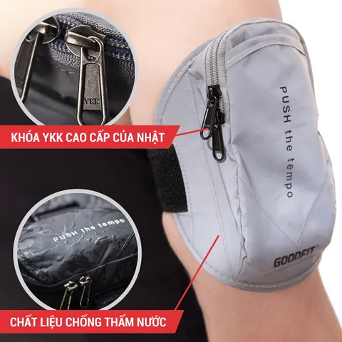 Túi Đeo Điện Thoại Chạy Bộ Phản Quang GoodFit GF201RA - Đa Năng Cho Tập Luyện, Chống Thấm, Dùng Được Mọi Điện Thoại