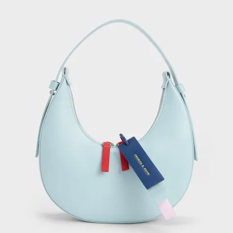 Túi xách Charles & Keith Cockade Crescent Hobo Bag CK2-41220016 Blue