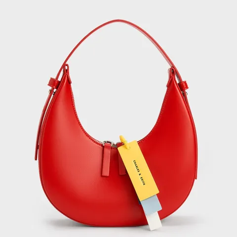 Túi xách Charles & Keith Cockade Crescent Hobo Bag CK2-41220016 Red
