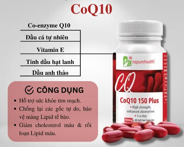 Viên uống CoQ10 150mg Plus NZPurehealth - Hỗ trợ sức khỏe tim mạch, chống oxy hóa, bảo vệ tế bào - Lọ 30 viên