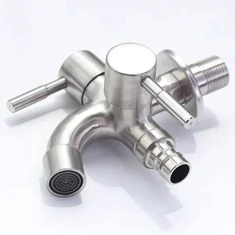 Vòi Củ Sen Lạnh 2 Đầu Xả Inox 304 Hobby Home Decor CS1 - Thiết Kế Đa Năng Dùng Cho Nước Lạnh, Tiện Lợi Và Sang Trọng