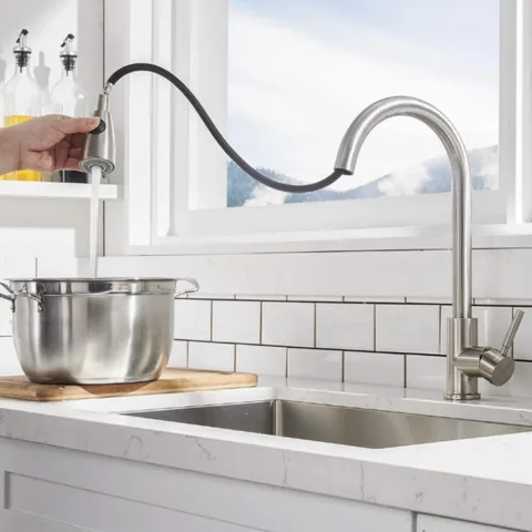 Vòi Nước Rửa Chén Nóng Lạnh Inox 304 Dây Rút Hobby Home Decor VDR1 - Chất Lượng Cao, Thiết Kế Tiện Dụng Cho Bếp