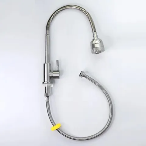Vòi Rửa Chén Lạnh Lò Xo HOBBY Home Decor LXL - Thiết Kế Đa Năng, Phun Mạnh và Phun Đều, Dây Nóng Lạnh 60cm, Chất Liệu Inox 304