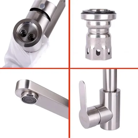Vòi Rửa Chén Nóng Lạnh Inox 304 HOBBY RCDV - Thiết Kế Cao Cấp Không Gỉ, Phù Hợp Với Đa Số Chậu Rửa Bát